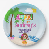 Aloha Luau Birthday Pappteller (Vorderseite)