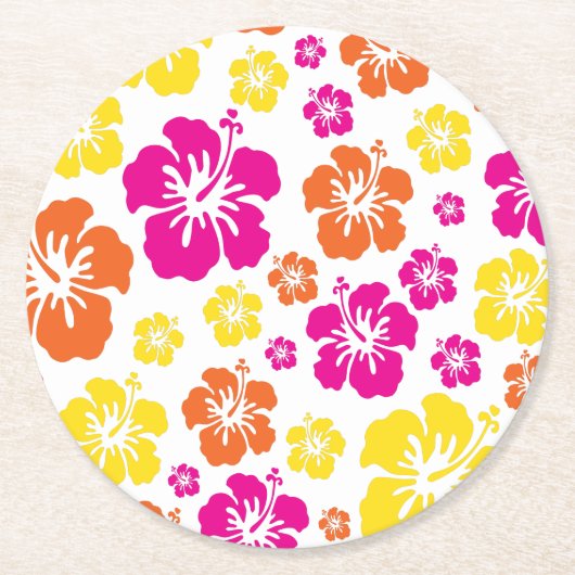 Aloha Luau Birthday Party Runder Pappuntersetzer (Vorderseite)