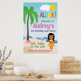 Aloha Luau Birthday Poster