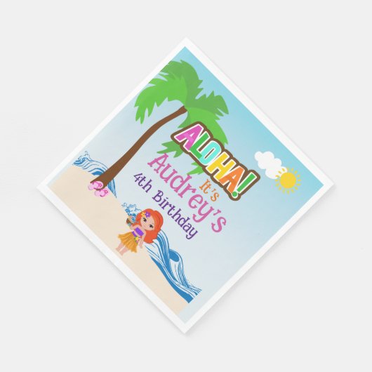 Aloha Luau Birthday Serviette (Ecke)