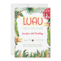 Aloha Luau Birthday Tropical Floral Party