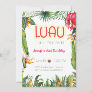 Aloha Luau Birthday Tropical Floral Party Einladung