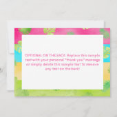 Aloha Luau Birthday Tropical Foto Dankeskarte (Rückseite)