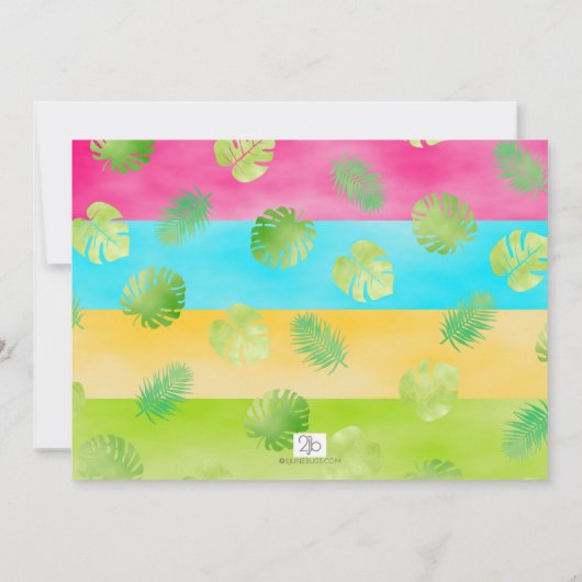 Aloha Luau Birthday Tropical Foto Einladung (Rückseite)