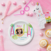 Aloha Luau Birthday Tropical Foto Pappteller (Party)