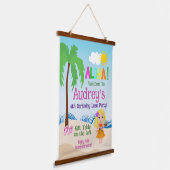 Aloha Luau Birthday Wandteppich Mit Holzrahmen (Gewinkelt)