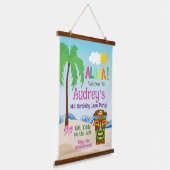 Aloha Luau Birthday Wandteppich Mit Holzrahmen (Gewinkelt)
