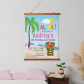Aloha Luau Birthday Wandteppich Mit Holzrahmen (Schlafzimmer)