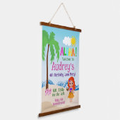 Aloha Luau Birthday Wandteppich Mit Holzrahmen (Gewinkelt)