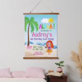 Aloha Luau Birthday Wandteppich Mit Holzrahmen (Schlafzimmer)