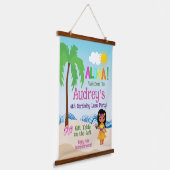 Aloha Luau Birthday Wandteppich Mit Holzrahmen (Gewinkelt)