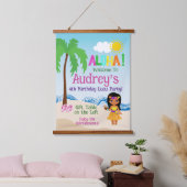 Aloha Luau Birthday Wandteppich Mit Holzrahmen (Schlafzimmer)