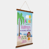 Aloha Luau Birthday Wandteppich Mit Holzrahmen (Gewinkelt)