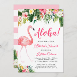 Aloha Luau Brautparty Tropical Floral Flamingo Einladung