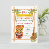 Aloha Luau Einladung (Stehend Vorderseite)