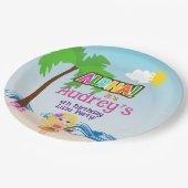 Aloha Luau Geburtstag Pappteller (Schrägansicht)