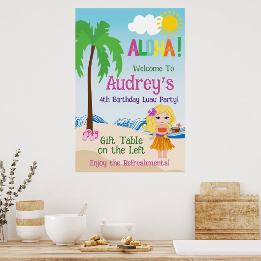 Aloha Luau Geburtstag Poster (Küche)