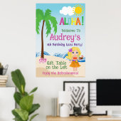 Aloha Luau Geburtstag Poster (Heimbüro)