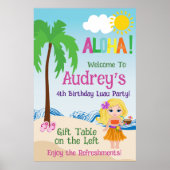 Aloha Luau Geburtstag Poster (Vorne)