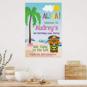 Aloha Luau Geburtstag Poster