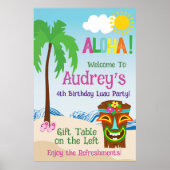 Aloha Luau Geburtstag Poster (Vorne)