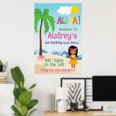 Aloha Luau Geburtstag Poster (Heimbüro)