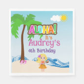 Aloha Luau Geburtstag Serviette (Vorderseite)
