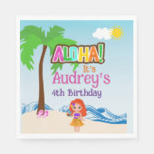Aloha Luau Geburtstag Serviette (Vorderseite)