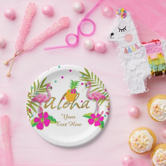 Aloha Luau Girls Tropical Flamingday Party Pappteller (Party)