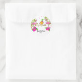Aloha Luau Girls Tropical Flamingo Gastgeschenk Runder Aufkleber (Tasche)