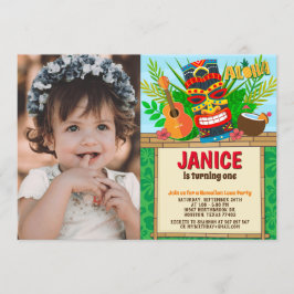 Aloha Luau Hawaiian Tropical Summer Birthday Foto Einladung