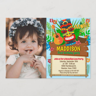 Aloha Luau Hawaiian Tropical Summer Birthday Foto Einladung