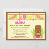 Aloha luau Hibiskus-Geburtstag-Party Einladung (Vorderseite)