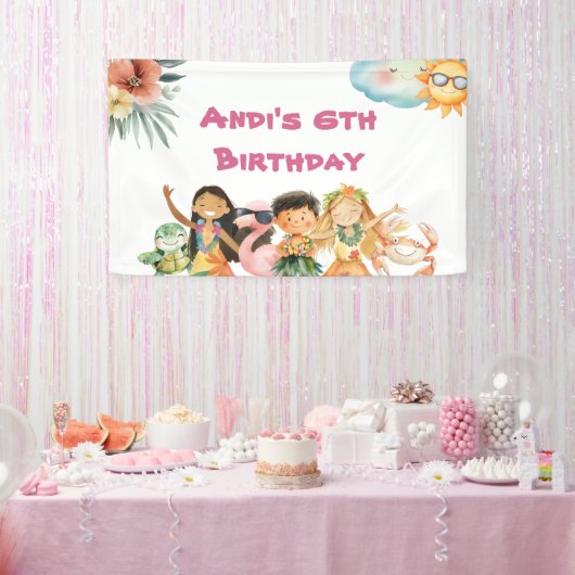Aloha Luau Kindergeburtstag Banner (Party)