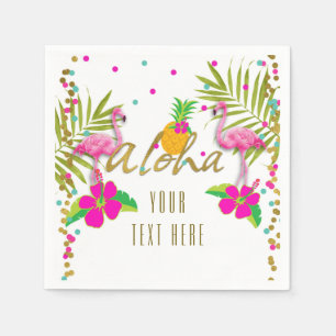 Aloha Luau Mädchen Tropical Flamingo Party Serviette