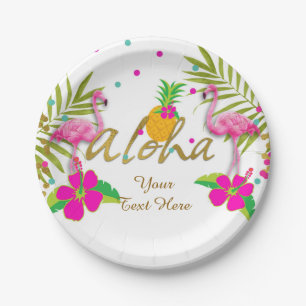 Aloha Luau Mädchen-tropisches Pappteller