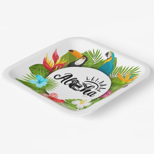 Aloha Luau Pappteller (Gewinkelt)