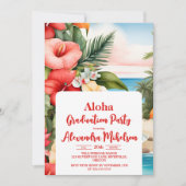 Aloha Luau Party Tropischer Abschluss Einladung (Vorderseite)