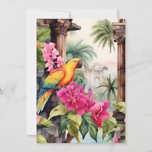 Aloha Luau Party Tropischer Abschluss Einladung (Rückseite)