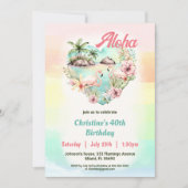Aloha Luau Sommer 40. Geburtstag Strand Tropical Einladung (Vorderseite)