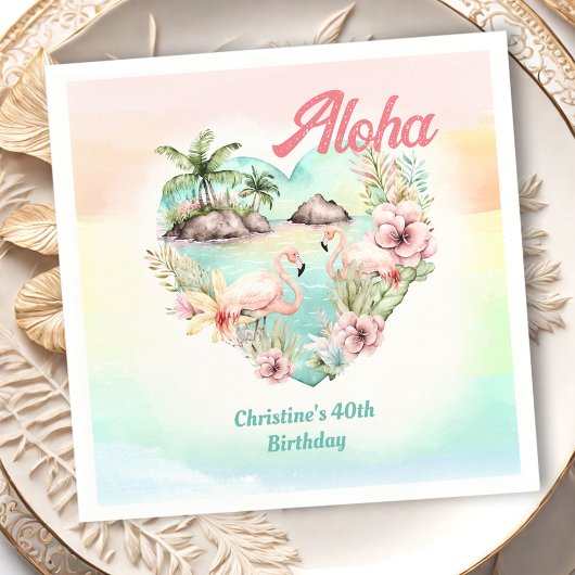 Aloha Luau Sommer 40. Geburtstag Strand Tropical Serviette