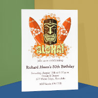 Aloha Luau Tiki Mask Strandparty Einladungen