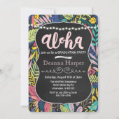 Aloha Luau Tropical Abschluss Einladung (Vorderseite)