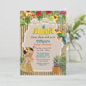 Aloha Luau Tropical Baby Shower Einladung (Stehend Vorderseite)