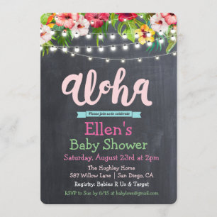 Aloha Luau Tropical Baby Shower Einladung