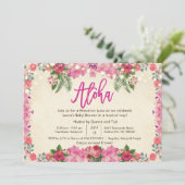 Aloha Luau Tropical Baby Shower Einladung (Stehend Vorderseite)