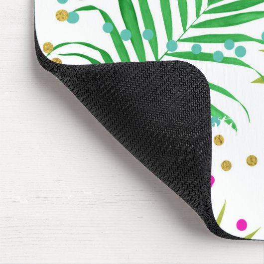 Aloha Luau Tropical Blätter & Fun Confetti Dots Mousepad (Ecke)