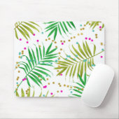 Aloha Luau Tropical Blätter & Fun Confetti Dots Mousepad (Mit Mouse)