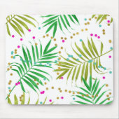Aloha Luau Tropical Blätter & Fun Confetti Dots Mousepad (Vorne)