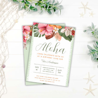 Aloha Luau Tropical Chic Geburtstag Einladung